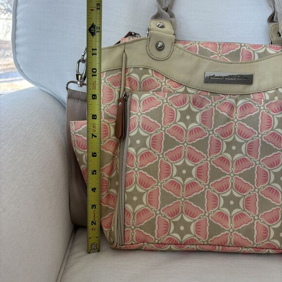 Petunia Pickle Bottom City Carryall Blooming Brixham Diaper Bag Pink Beige Chic - Picture 15 of 16